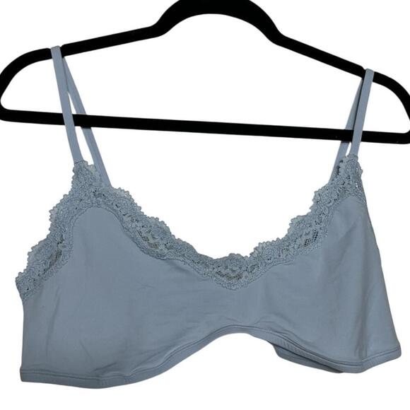 Skims Other - 098 SKIMS Lace Trim Bralette (3X, Powder Blue, NWT)